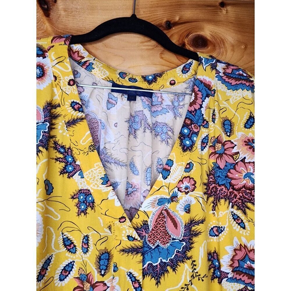 Rachel Roy Label 3X Blouse Cute Feminine Floral Yellow Cute Plus Size Top - Picture 12 of 16